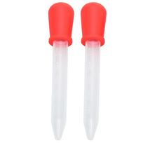 2 vnt daugiafunkcinis pernešimo pipetės silikoninis kalibruotas skysčio lašintuvas, skirtas laboratorijai „pasidaryk pats ArtRed“ raudona