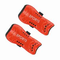 A Pair Chrld Football Shin Pads Training Leg Guards Safety Protector Adjustable Strap (Red) raudona