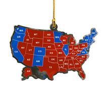 Election Map Christmas Ornament Acrylic Presidential Election Map President Won Again Election Ornament Christmas Tree Ornament
