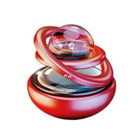 Solar Rotating Vehicle Fragrance Decoration Aluminum Alloy Interstellar Suspension Automobile Perfume Accessories Relaxing Toys raudona