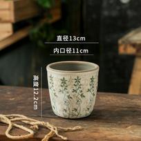 Vase Household Ceramic Flower Pot Homemade Underglaze Flower Printing and Dyeing Creative Balcony Outdoor Courtyard Breathable No drainage hole black