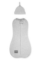 First Step Wrapper With Cap Melange Light Grey pilka spalva