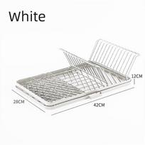 Foldable Dish Drying Rack With Drip Tray Adjustable Kitchen Plates Bowl Drying Rack Countertop Chopstick Fork Storage Shelf gray