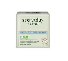 Secret Day Fresh Organic Veganinės Higieninės Pakuotės, Rinkitės 6 Rūšis (Mažas/Vidutinis/Didelis/Super Ilgas Naktinis/Ilgas Įklotas) Long panty liner 20P white