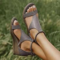 2024 Moteriški Batai Patogūs Vasariniai Didelio Dydžio Moteriški Sandalai Kulnas Užtrauktukas Retro Platforminiai Sandalai Moterims Minkštas Padas Paplūdimys Muje 36 pilka spalva
