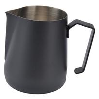 Pieno putojimo ąsotis Sustorintas putotuvas Puodelis 450 ml su smailu snapeliu Kavos aparatui CafeBlack L juoda
