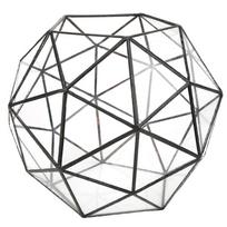 Elegant Geometric Flower Pot Glass Planter Plant Container Holder Landscape Accessories gray