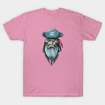 T Shirt Women Old Man Pirate Harajuku Print Kawaii Tshirt Summer Short Sleeve Female T-Shirt Top Tee S rožinė