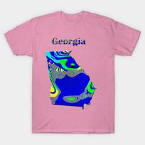 T Shirt Women Georgia Map Harajuku Print Kawaii Tshirt Summer Short Sleeve Female T-Shirt Top Tee S