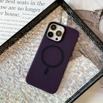 Matte Ultra-Thin for Magsafe Case For iPhone 15 16 14 11 12 13 Pro Max Plus Magnetic Wireless Charger Hard PC Translucent Cover For iphone 15 violetinė