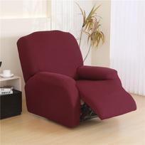 4 Pieces/set Recliner Sofa Cover Stretch Solid Color Lazy Boy Armchair Slipcovers Couch Covers for Living Room Decor 1-Seater blue