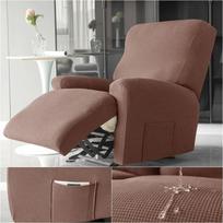 4pcs/set Water Repellent Recliner Sofa Covers Polar Fleece Split Elastic Single Armchair Case Relax Chair Slipcover Protector gray