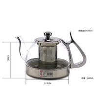 Stainless Steel Induction Cooker Special Glass Boiling Teapot Heat-resistant Heating Tea Infuser Kung Fu Tea Tea Set gray