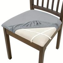 2pcs Summer Spandex Stretch Dining Room Chair Seat Covers Removable Washable Elastic Upholstered Dining Chair Cushion Slipcover 1PC gray