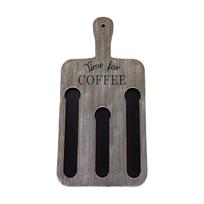 Wood Wall Mounted Coffee Pods Holder with Handle Rectangular Espresso Storage Organiser Stand for Kitchen or Office Wall pilka