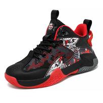 Children's blue ball shoes flying mesh surface breathable anti-slip wear-resistant cushioned soft sports sports shoes for studen 35 black