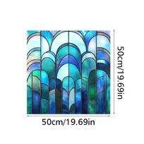 50x50cm Dekoratyvinė stiklo plėvelė Spalvingas langų gėlių lipdukas Nuimamas vintažinis raštas PVC lipdukas Šiuolaikinis dizainas namų dekorui