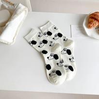 Harajuku Vintažinės Moteriškos Kojinės Ruduo Žiema Naujos Megztos Medvilninės Elastingos Ilgos Kojinės Moterims Taškeliais Japonijos Kawaii Mielos Kojinės Sox gray