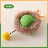 Cat Interactive Ball Toy Automatic Rolling Fake Tail Ball Rechargeable Smart Pet Electric Toy Toys for Cats Accessories Supplies žalia