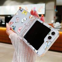Creative Flower Case For Samsung Galaxy Z Flip 5 4 3 6 Luxury Butterfly Plant Love Heart Hard Cover For Samsung Z flip5 flip4 For Samsung Z Flip5