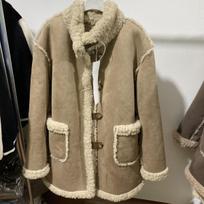 Fashionable Lamb Loose Coat Fur Winter One-piece Fleece Warm and Thick Top Coat M chaki