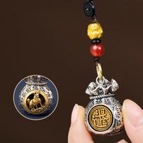 Vintage Cupronickel lydinio piniginė raktų pakabukas vyriškas Fortune automobilio raktų pakabukas moteriškas kuprinės žavesys Lucky Jewelry Cattle