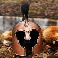 Spartan  Copper Finish Greek Warrior  with Black Plume  of a Hoplite Legendary Trojan Warrior  Halloween Costume