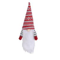 Kalėdų vyno butelio gnome kepurėlis mielas 3D beveidis megztas ilgas pilnas barzdos rankų darbo Kalėdas A white
