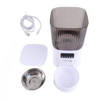 Pet Feeder Multifunctional 304 Stainless Steel Food Bowl Cat Food Dispenser 5L Capacity for Indoor L gray
