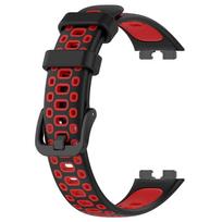Silicone Wrist Strap For Huawei Band 10 9 8 Two-Color Watchband Bracelet Wristband Accessories Huawei Band 10/9/8 juoda/raudona