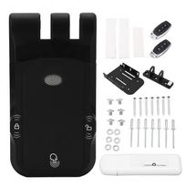 Smart Bluetooth Electronic Lock Dual System Dual Motor Remote Control Keyless Lock for Home Room black