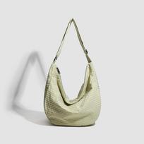 Niche Ins Lazy Style Lightweight Casual Versatile Plaid Canvas One-Shoulder Crossbody Tote Bag