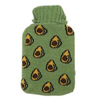 2000ML Hot Water Bottle Hot Water Bag with Soft Knitted Cover for Neck Shoulder Warm for Winter beige