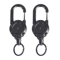 2Pcs Heavy Duty Retractable Keychain Badge Holder Multi Tool Carabiner Clip 2pcs juoda