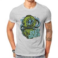 Deep Diver Style TShirt Dive Scuba Diving Top Quality Hip Hop Graphic T Shirt Men Clothing Tees O-neck Fitness T-shirt S smėlis