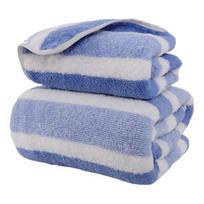 Coral Fleece Towel Set Striped Absorbent Bath Towel Lint Free Fade Resistant Towel