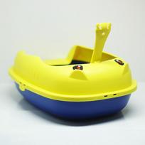 Semi-Enclosed Detachable Cat Litter Box with Anti-Splash Design and Shovel Small yellow