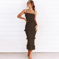 2025 Summer White Slim Tube Top Midi Dress – Sexy Nightclub Wear Large juoda