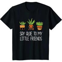 Say Aloe To My Little Friends Cactus Mens T Shirts Funny Succulent Plant T-Shirt Graphic T Shirts Harajuku Cotton Four Seasons S smėlis