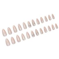 Press On Nails Almond Winter Cat Eye Stick On Nails Medium French Tip False Nail Manicure Nail Accesories for Women