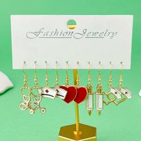 Pairs Fashion Enamel Stud Earrings Set Medical Supplies Classic Style Whip Allergy Jewelry for Women