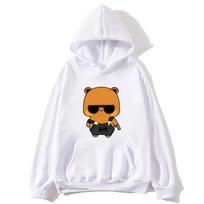 Cute Dudu and Bubu Dudu Like Spy Officer In Black Hoodie Couple Clothes Panda and Brownie Bear Hoody S