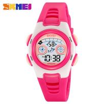 Stylish colorful LED lights children's watch simple multi-function waterproof alarm student electronic watch