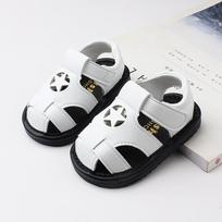 Baby Sandals Summer Pentagram Children's Shoes Toddler Shoes Soft Sole Non Slip Men's Women's Shoes Newborn Ventilation Flats 16  12cm balta
