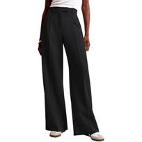 Summer Women Pants High Waist Slim Straight Legs Suit Pants with Pockets Solid M juoda