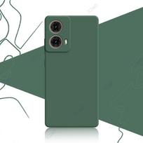 Mobiliojo telefono dėklai Motorola Moto G85 MotoG85 5G 360 Minkšti prabangūs kvadratiniai skysto silikono galiniai dangteliai Vandeniui atsparūs krepšiai Moto G85 5G armijos žalia spalva
