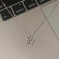 Lucky Star Necklace Female Smart Zircon Pentagram Star Pendant Niche Design Advanced Sense ins Clavicle Chain