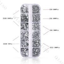 12 Grid Rubber Bottom Hot Diamond Set Ss4-Ss30 Multi-Size Combination Set Flat Bottom Diamond Rhinestone Diy Jewelry And Clothing