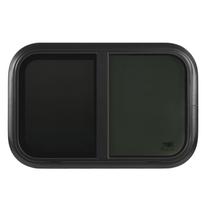 700x300mm Apvalūs stumdomi langai Juodo aliuminio lydinio rėmas Atsparus UV spinduliams su judama tinklelio apsauga nuo vabzdžių