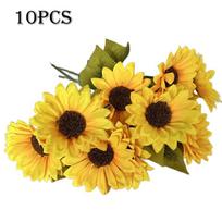 10Pcs/lots New Sunflower and Marigold Home Decor Indoor Placement Mother's Day Teacher's Day Gift Bouquet
